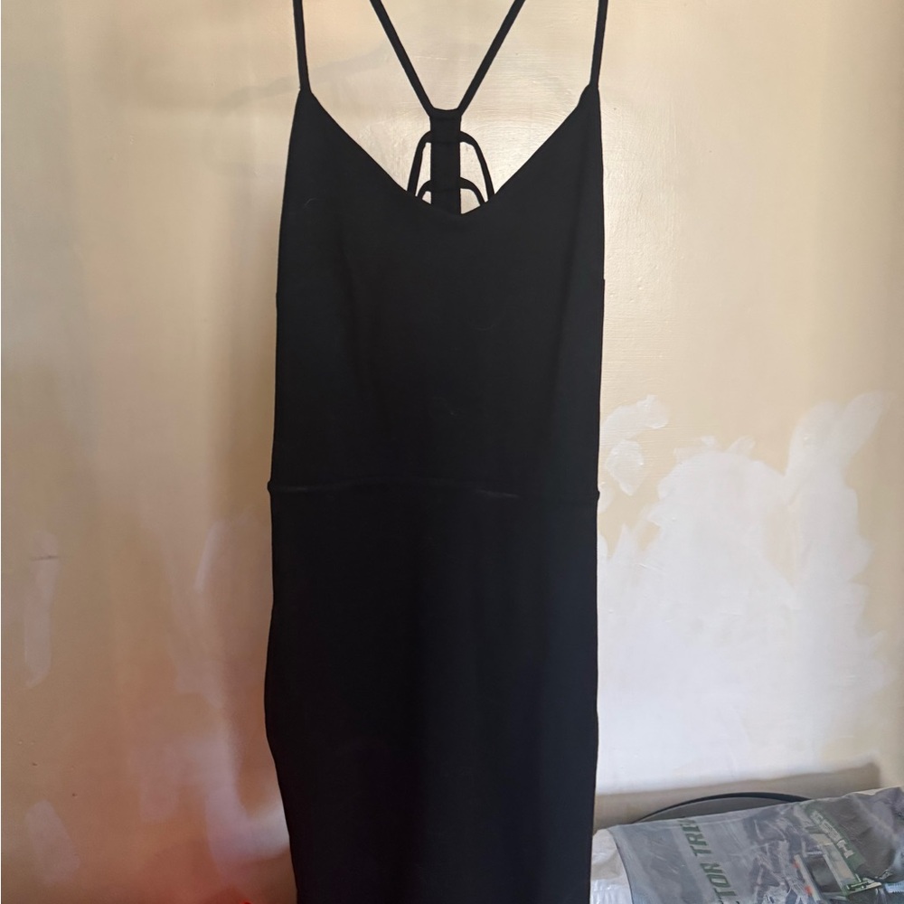 Elegant Black Spaghetti Strap Dress